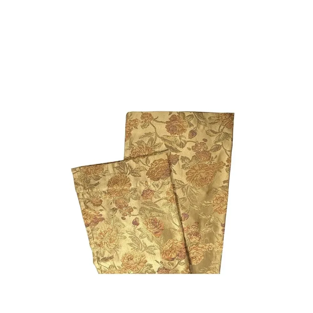 Single Croscill Olimpia Curtain Drape 1 Panel Gold Satin Embroidered Floral 86